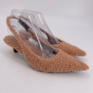 Jeffery Campbell Sherpa Kitten Slingback Heels Size 6